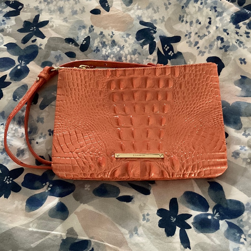 Brahmin Coral Croc-Embossed Crossbody Bag